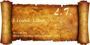 Licskó Tibor névjegykártya